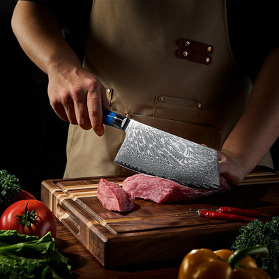 SAKUTO (作東) Ultra-Sharp Damascus Steel Kitchen Knife Set - Chef Knives Set