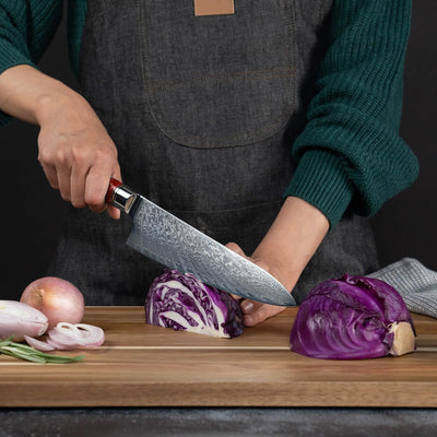 SAKUTO (作東) Japanese Damascus Steel Kitchen Knife Set With Resin Handle