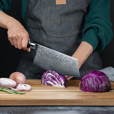 SAKUTO (作東) Japanese Damascus Steel Kitchen Knife Set With Resin Handle