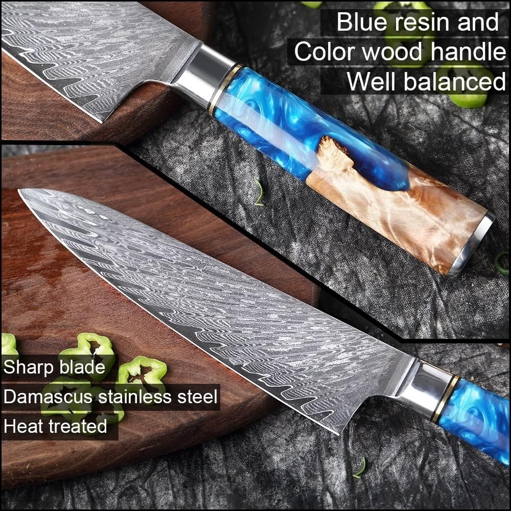 SAKUTO (作東) Ultra-Sharp Damascus Steel Kitchen Knife Set - Chef Knives Set