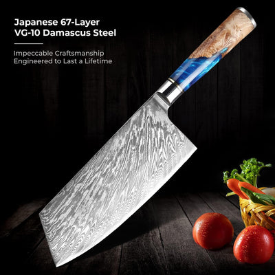 SAKUTO (作東) Ultra-Sharp Damascus Steel Kitchen Knife Set - Chef Knives Set