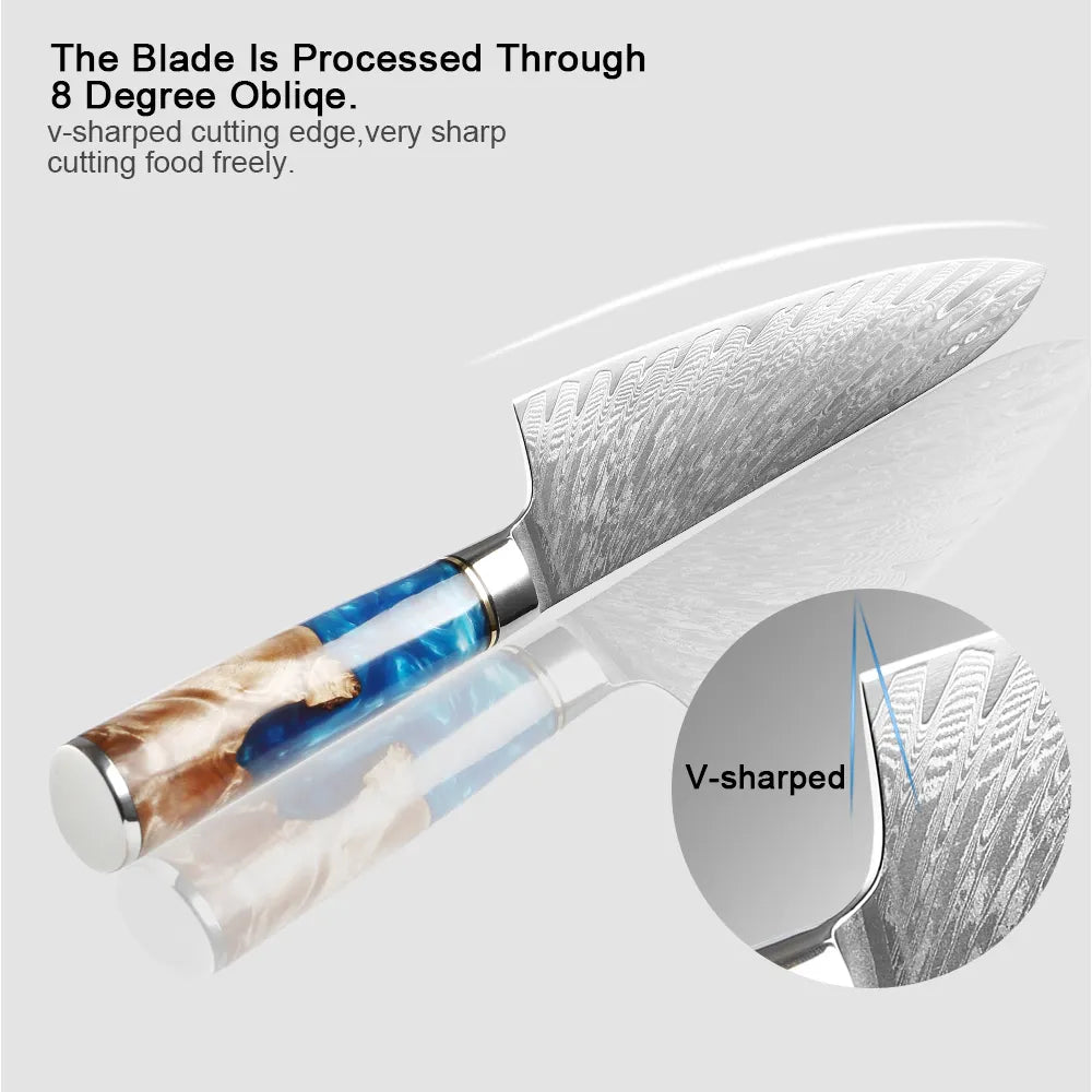 SAKUTO (作東) Ultra-Sharp Damascus Steel Kitchen Knife Set - Chef Knives Set