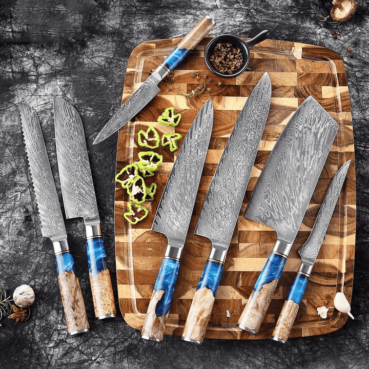 Sakuto Japanese Knives Chef Knife Set Best Japanese Damascus Knives Ultra Sharp Blade