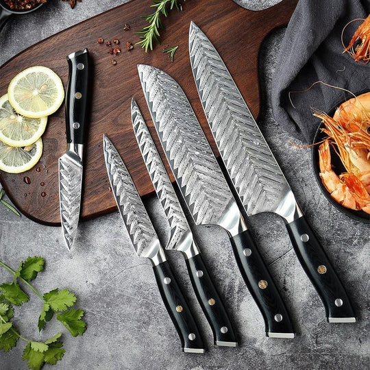 Daichi (だいち) Damascus VG10 Steel Kitchen Knives Set